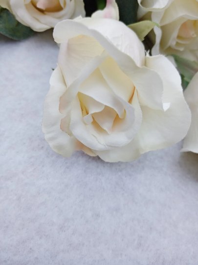 Artificial Cream Roses, Real Touch White Roses, Artificial Flowers, White Flowers, Silk Faux Flowers, Wedding Flowers, Flowers Gift for Her