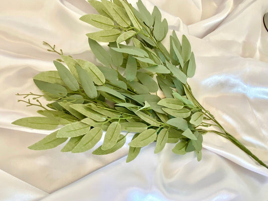 Artificial Green Foliage, Willow Foliage Leaves, Faux Green Leaves, Willow Light Green Foliage, Silk Wedding Flowers, Home Decor
