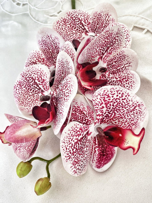 Artificial Orchid Stem, Magenta Pink Spotted Orchid Flower, Pink Flowers, Flowers Gift for Her, Artificial Flowers, Real Look Orchids Faux Orchid Flower