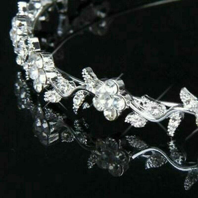 Bridal Tiara, Bridal Headband, Bridal Wedding Hair Accessories with Crystal Diamante for Bride, Bridesmaid or Flower Girl
