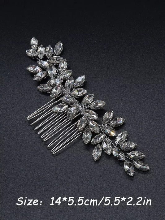 Bridal Wedding Hair Accessories Crystal Hair Comb / Vine Bridesmaid Hair Accessory Crystal Hair Piece Silver