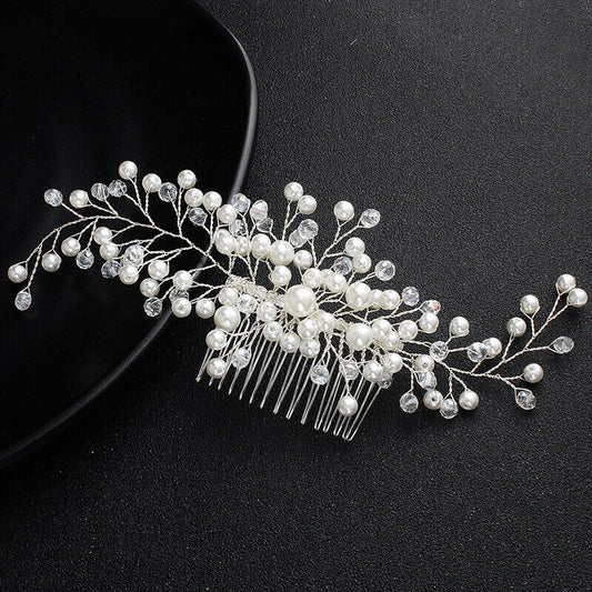 Bridal Wedding Hair Comb Wedding Hair Accessories Hair Vine with Crystal Diamante Pearl Bridesmaid