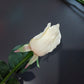 Job Lot 28 x Real Touch Cream Bud Roses, White Artificial Flowers plus loose Leaves(not attached) . Ideal for Button Holes, Corsages. Faux Flowers, Wedding Flowers