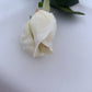 Job Lot 28 x Real Touch Cream Bud Roses, White Artificial Flowers plus loose Leaves(not attached) . Ideal for Button Holes, Corsages. Faux Flowers, Wedding Flowers