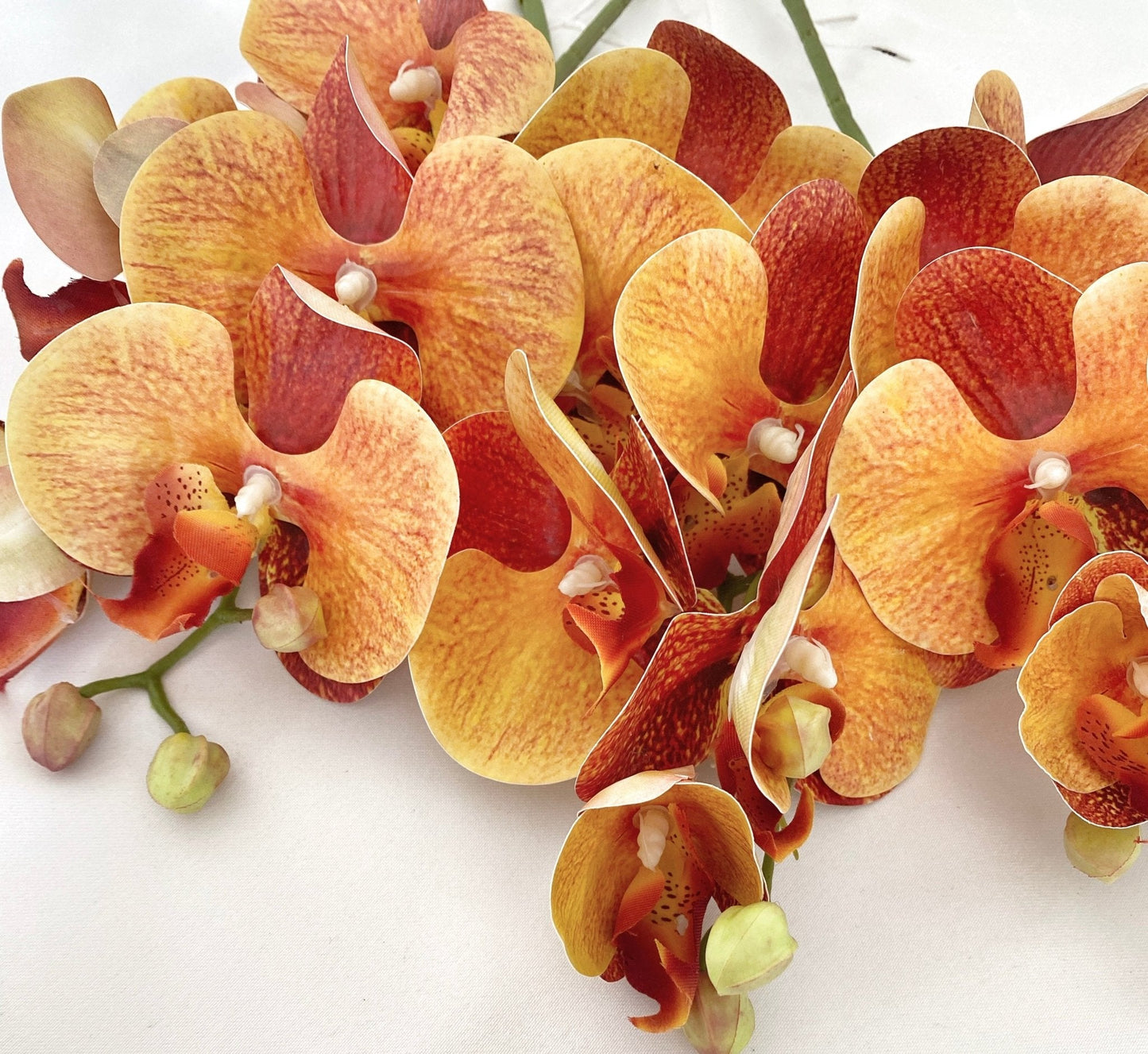 Artificial Orange Orchid Stem, Orange Orchid Flower, Flowers Gift for Her, Real Touch Orchids, Faux Orchid Flowers, Wedding Flowers, Artificial Flowers