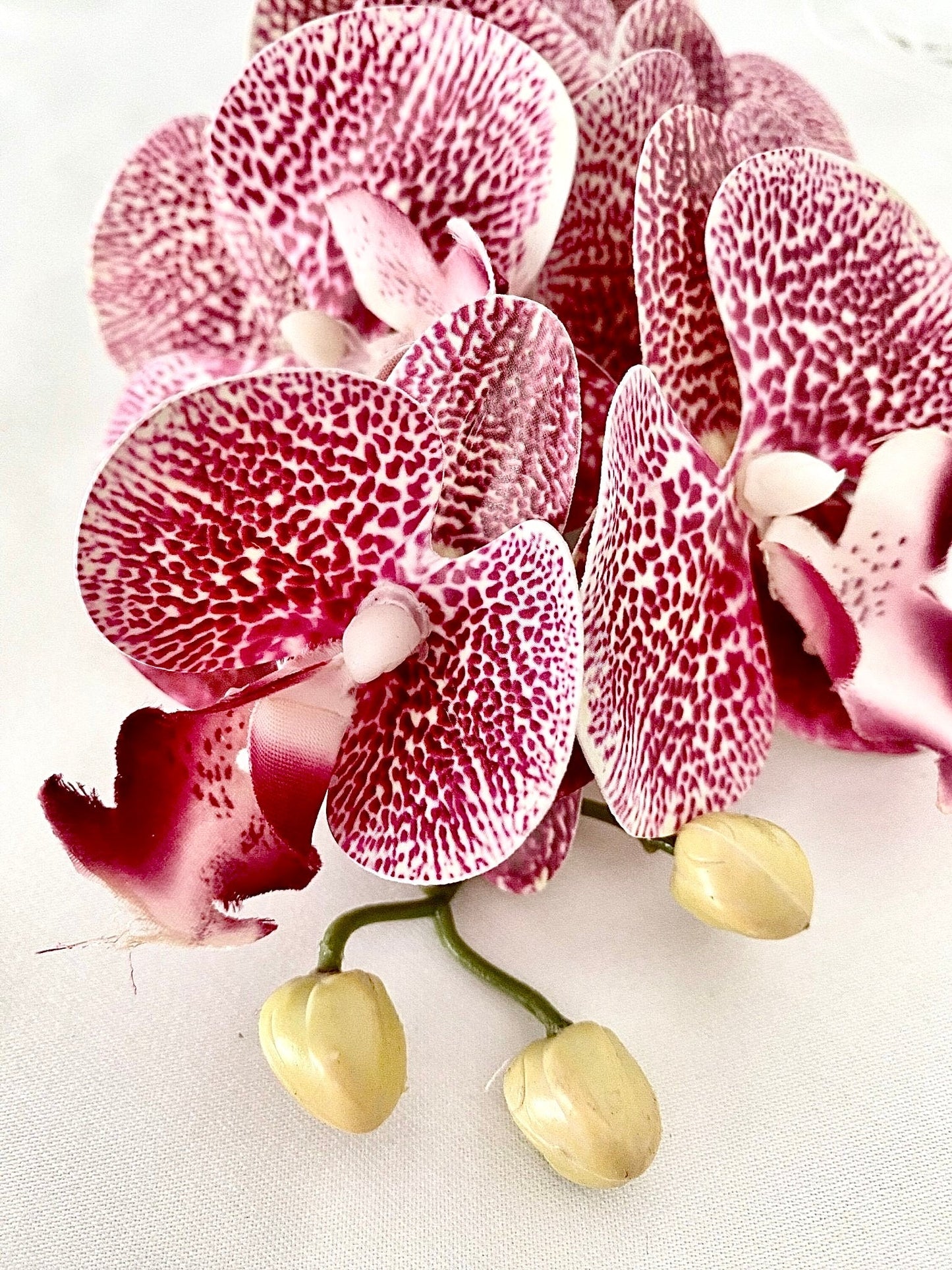 Artificial Orchid Flower Gift for Her, Real Look Orchids, Dark Pink Spotted Orchid Stem, Artificial Flowers, Pink Flowers, Faux Orchid Flower