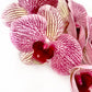 Artificial Orchid Flower, Gift for Her, Real Look Orchids, Pink Striped Orchid Stem, Phalaenopsis, Artificial Faux Orchid Flower