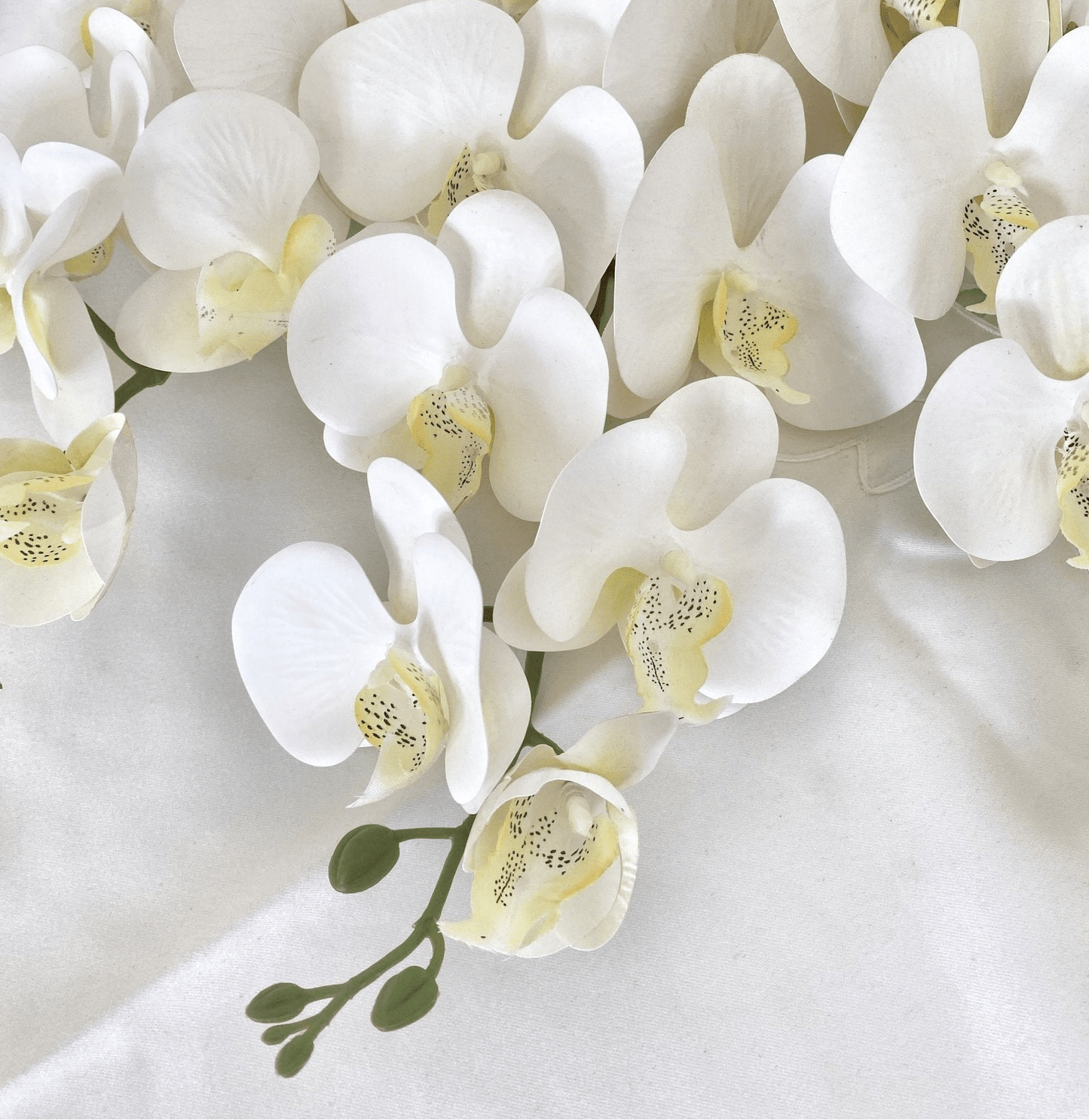 Artificial Orchid Flower Gift for Her, Real Look Orchids, White Orchid Phalaenopsis, Faux Orchid Stem Artificial Flowers White Flowers