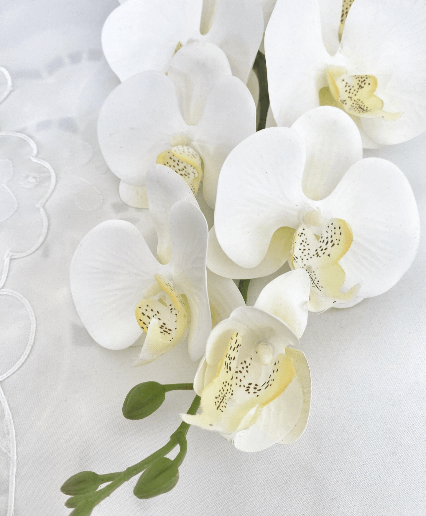 Artificial Orchid Flower Gift for Her, Real Look Orchids, White Orchid Phalaenopsis, Faux Orchid Stem Artificial Flowers White Flowers