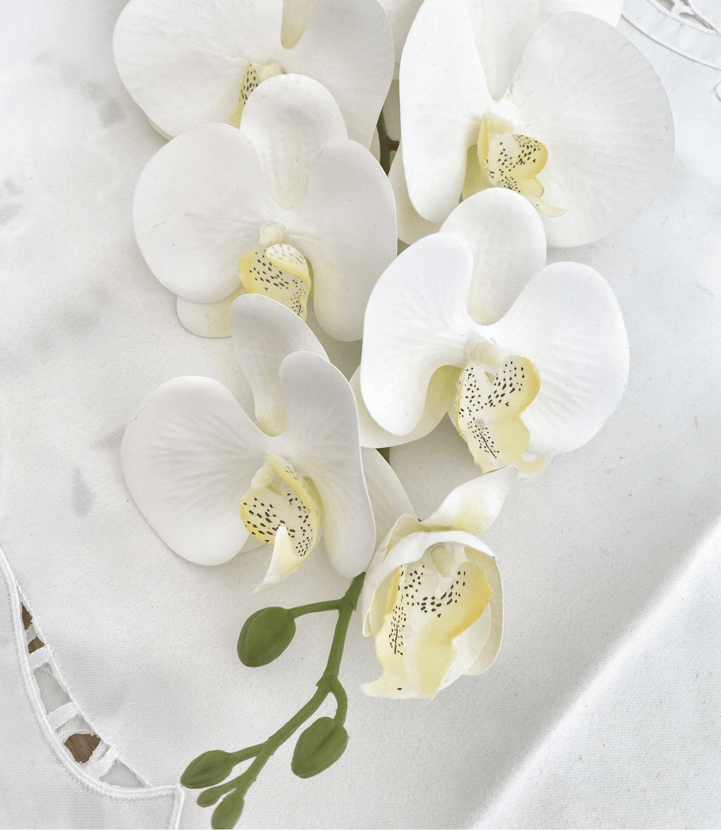 Artificial Orchid Flower Gift for Her, Real Look Orchids, White Orchid Phalaenopsis, Faux Orchid Stem Artificial Flowers White Flowers