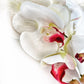 Artificial Orchid Flower Gift for Her, Real Touch Orchids, White & Pink Orchid Stem, Phalaenopsis, Faux Orchid, Artificial White Flowers