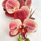 Artificial Orchid Flower, Gift for Her, Red Spotted Orchid Stem, Orchid Plant Leaves, Orchid Artificial Flowers Red Flowers for Flower Arranging