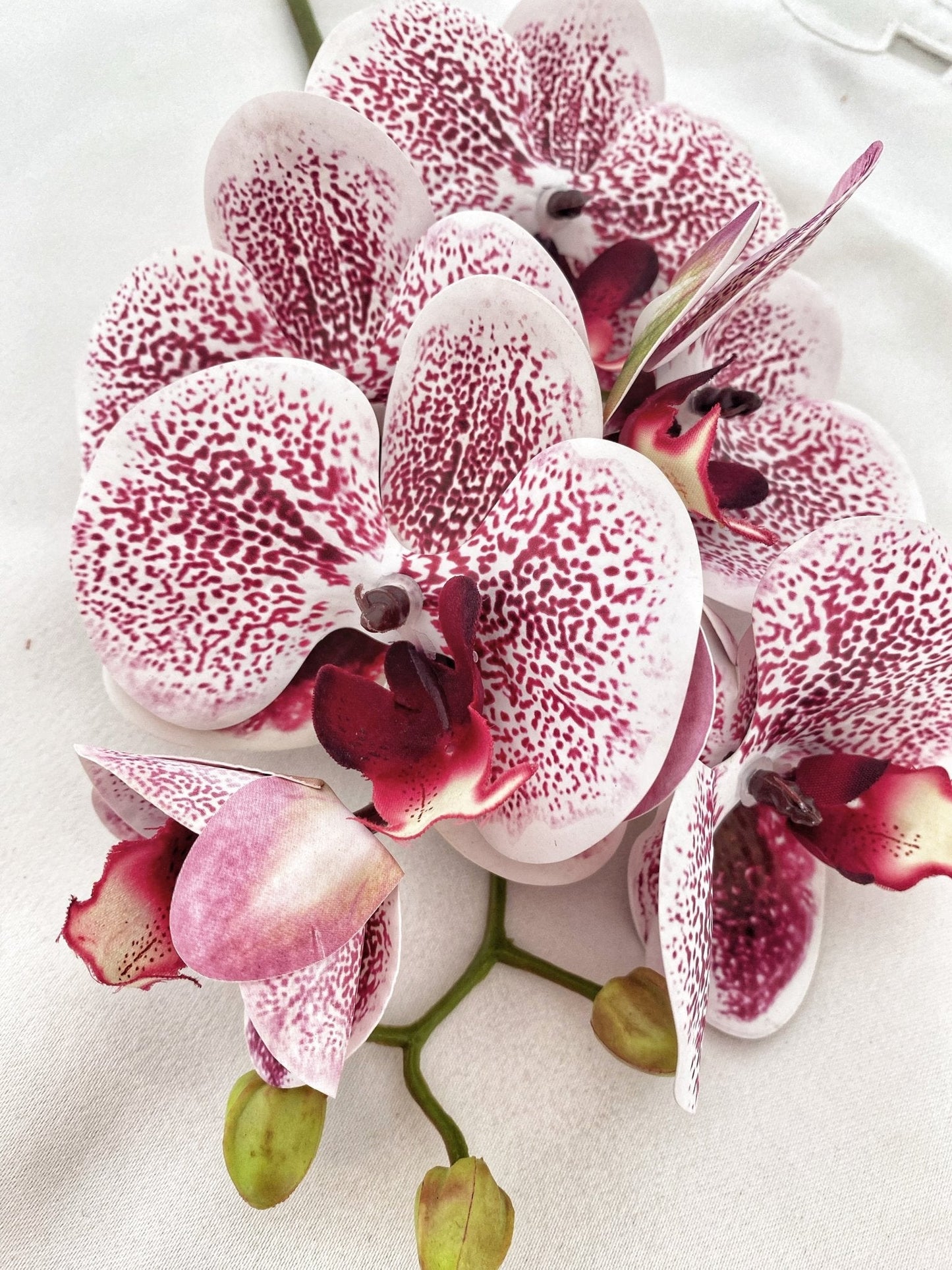 Artificial Orchid Stem, Magenta Pink Spotted Orchid Flower, Pink Flowers, Flowers Gift for Her, Artificial Flowers, Real Look Orchids Faux Orchid Flower