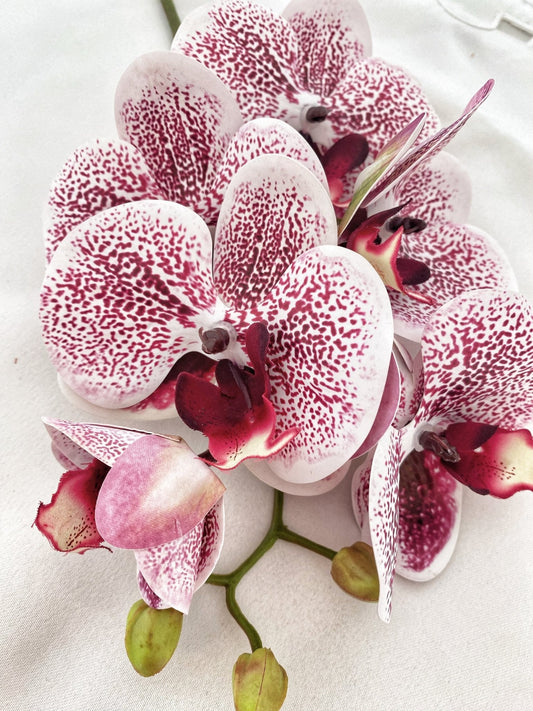 Artificial Orchid Stem, Magenta Pink Spotted Orchid Flower, Pink Flowers, Flowers Gift for Her, Artificial Flowers, Real Look Orchids Faux Orchid Flower