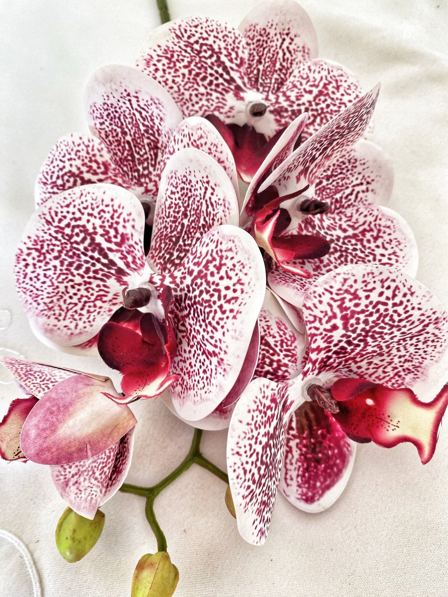 Artificial Orchid Stem, Magenta Pink Spotted Orchid Flower, Pink Flowers, Flowers Gift for Her, Artificial Flowers, Real Look Orchids Faux Orchid Flower