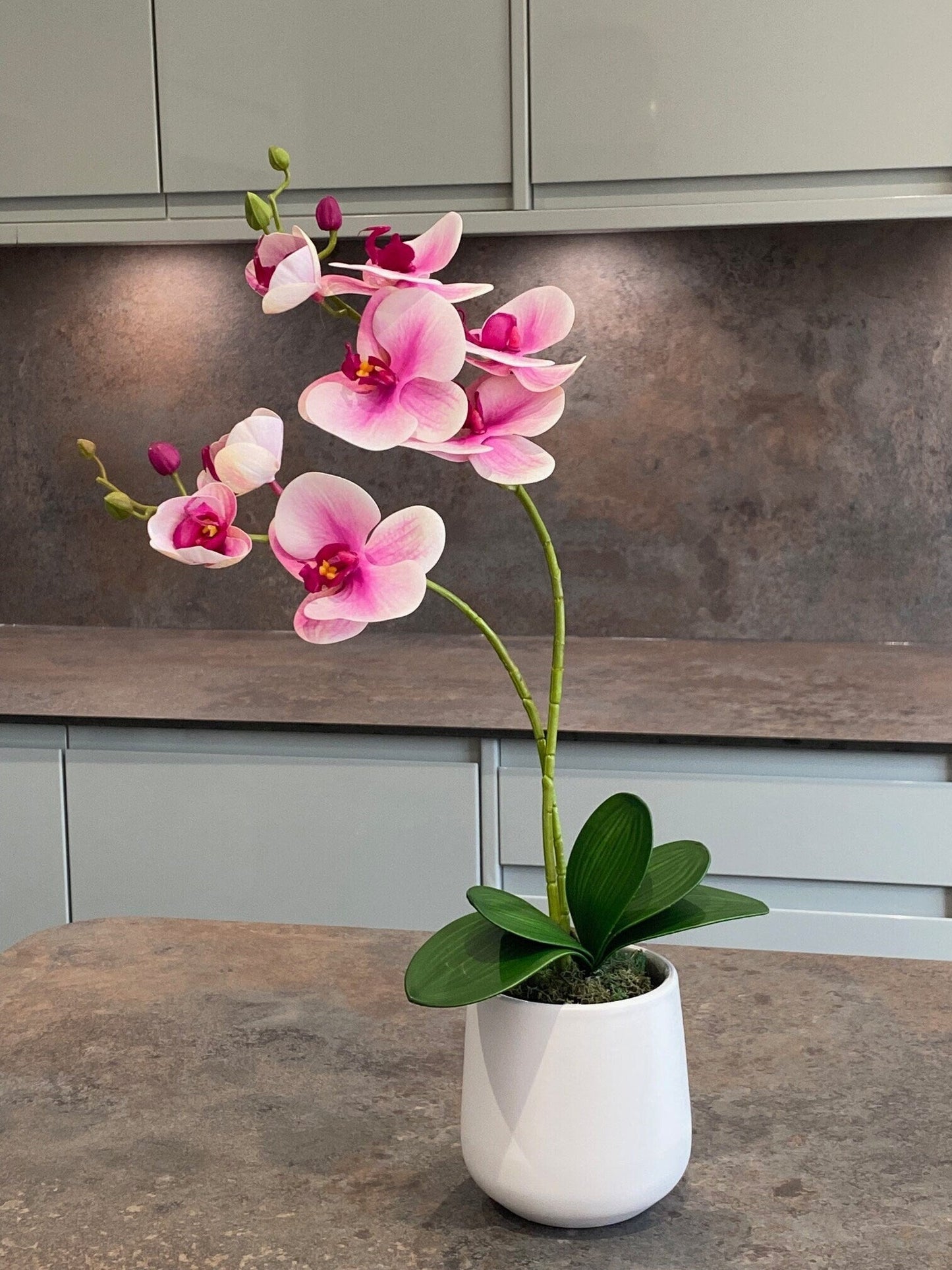Artificial Orchid Plant, Gift for Her, Real Look Orchids, Pink Orchid Pot Plant, Phalaenopsis, Artificial Flowers, Silk, Faux Orchid