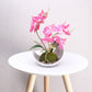 Artificial Orchid Plants, Faux Potted Orchids Phalaenopsis Orchids 28cm Potted Orchid in Purple, Pink or White Silk Orchid Flowers