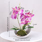 Artificial Orchid Plants, Faux Potted Orchids Phalaenopsis Orchids 28cm Potted Orchid in Purple, Pink or White Silk Orchid Flowers