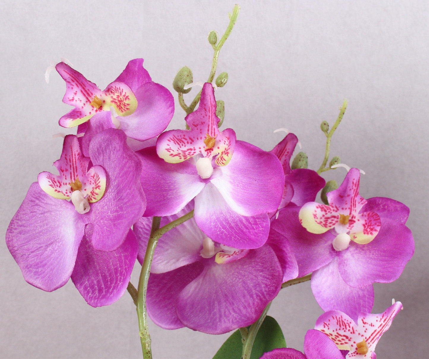 Artificial Orchid Plants, Faux Potted Orchids Phalaenopsis Orchids 28cm Potted Orchid in Purple, Pink or White Silk Orchid Flowers