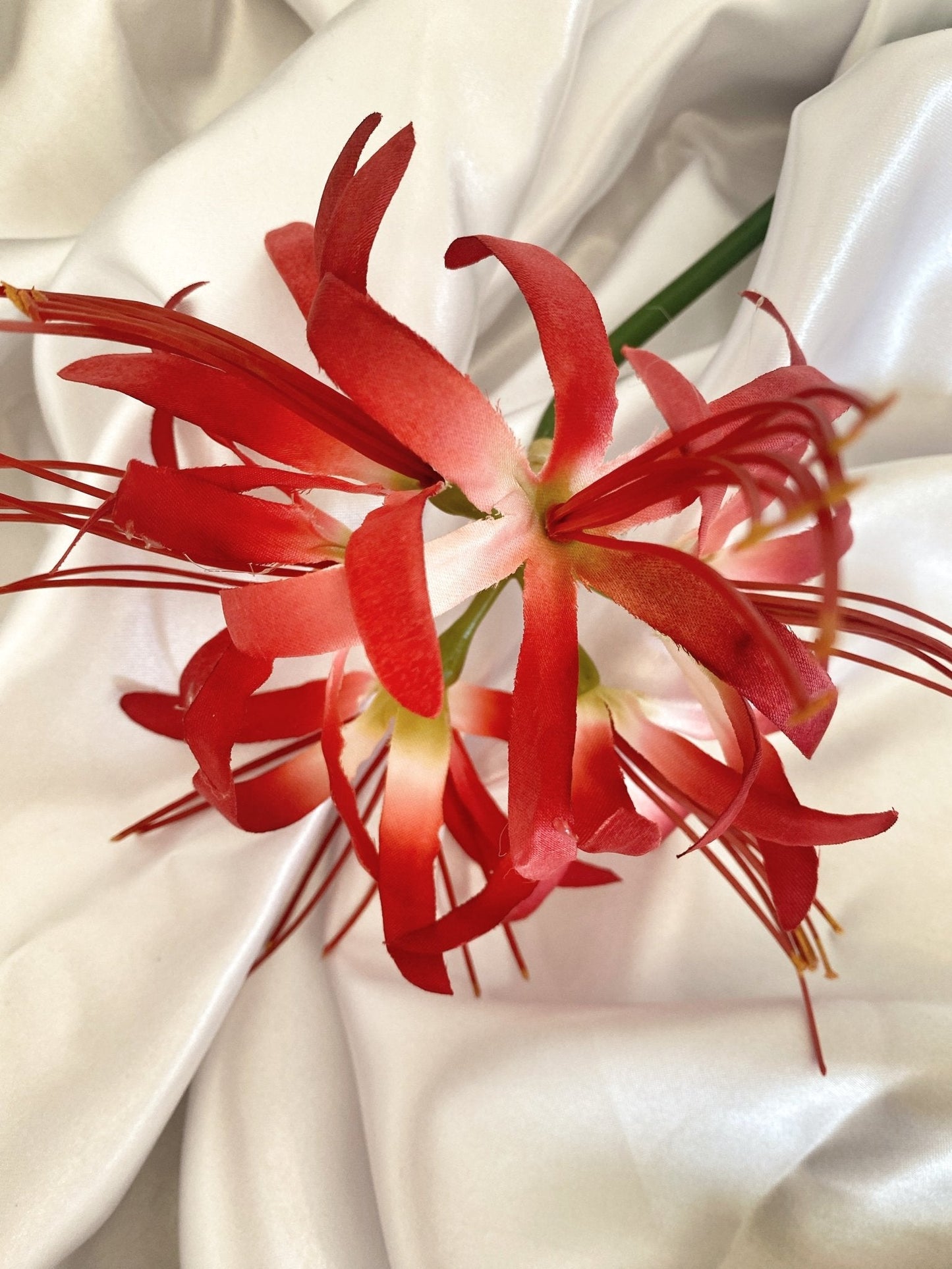 Artificial Red Spider Lilies, Faux Red Flowers, Fake Spider Lilies, Artificial Flowers, Silk Wedding Flowers, Red Flowers Gift for Her.