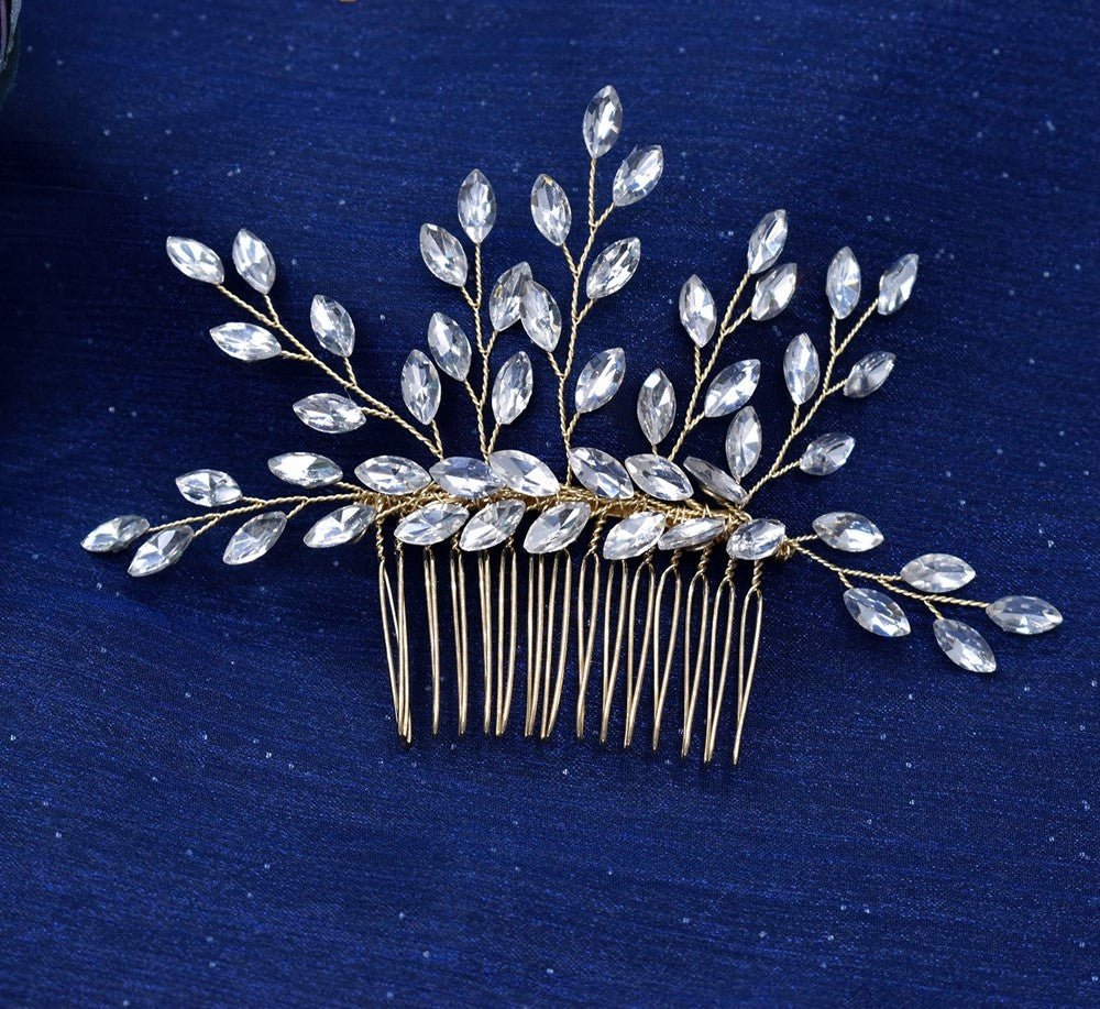 Bridal Wedding Hair Accessories Crystal Hair Comb in Silver or Gold Hair Vine Bridesmaid Prom Hair Accessory