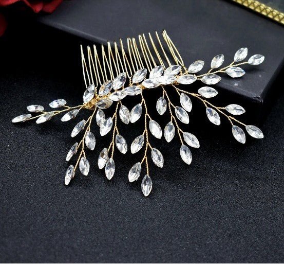 Bridal Wedding Hair Accessories Crystal Hair Comb in Silver or Gold Hair Vine Bridesmaid Prom Hair Accessory