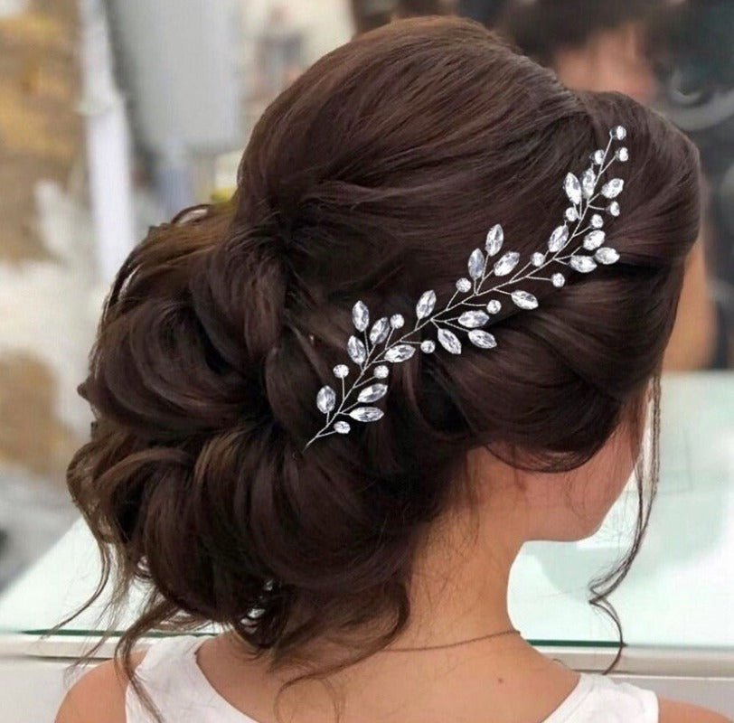 Wedding Hair Accessories Crystal Tiara Hairpiece Hair Vine in Silver Bridesmaid's Hair Accessory, Prom Accessory (S482)