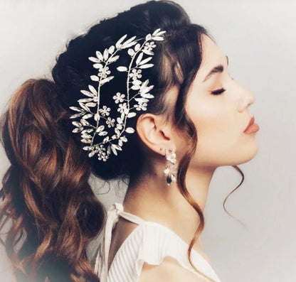 Bridal Wedding Hair Accessories Crystal Hair Piece Hair Vine Leaf Design (One piece) Bridesmaid