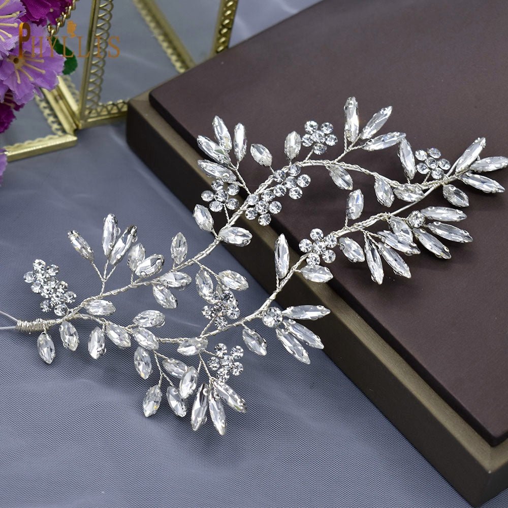 Bridal Wedding Hair Accessories Crystal Hair Piece Hair Vine Leaf Design (One piece) Bridesmaid