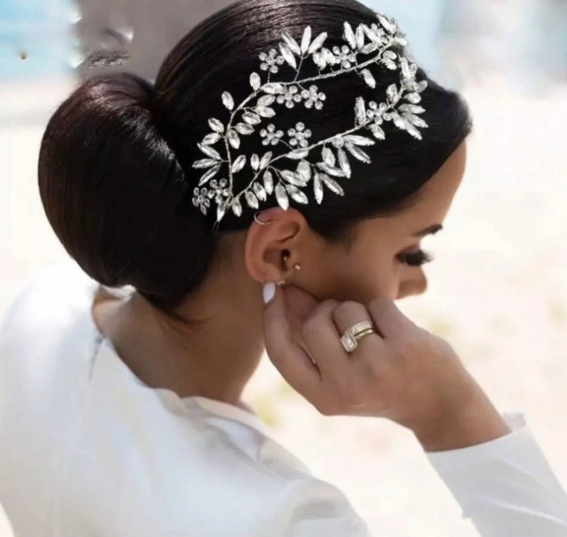 Bridal Wedding Hair Accessories Crystal Hair Piece Hair Vine Leaf Design (One piece) Bridesmaid
