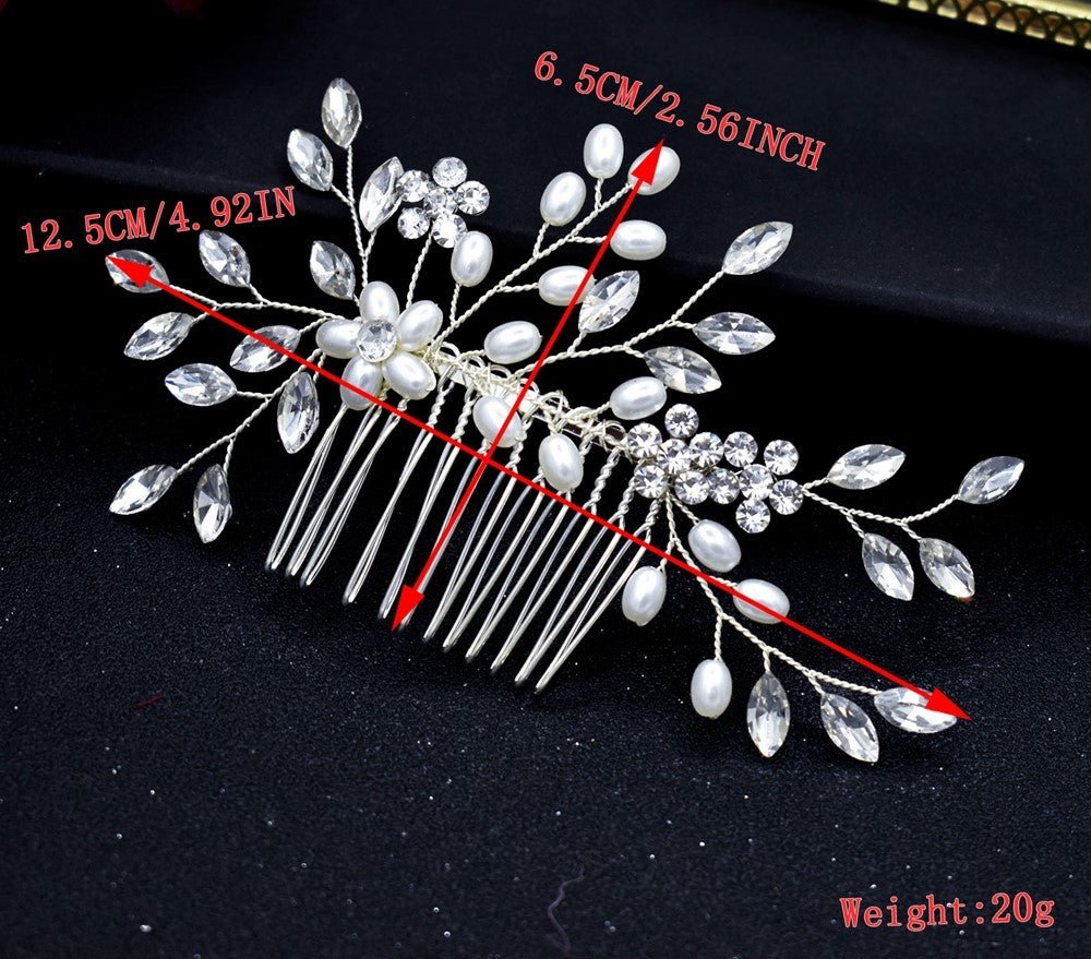 Bridal Hair Comb Hair Accessories Crystal Pearl Wedding Hairpiece Hair Vine in Silver Bridesmaid Prom Hair Accessory S467