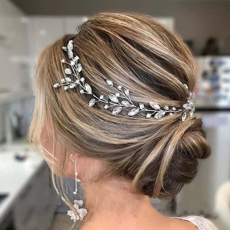 Wedding Hair Tiara Silver Crystal Hair Vine Hairpiece Bridal Hair Accessories Bridesmaid Accessory