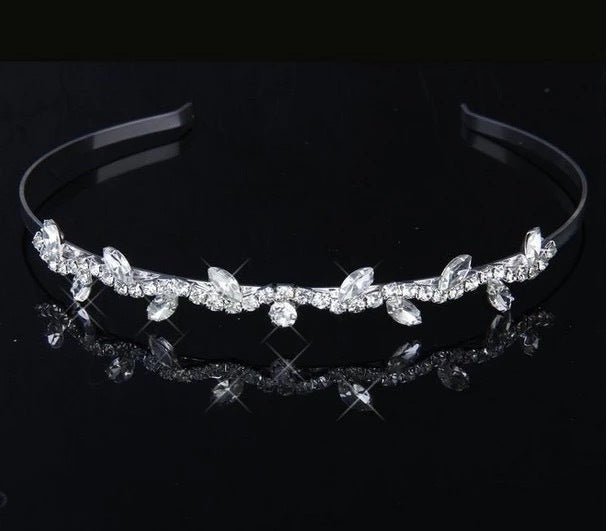 Bridesmaids Tiara Headband, Bridal Tiara, Flower Girl Tiara, Bridal Wedding Hair Accessories with Crystal Diamante for Bridesmaid