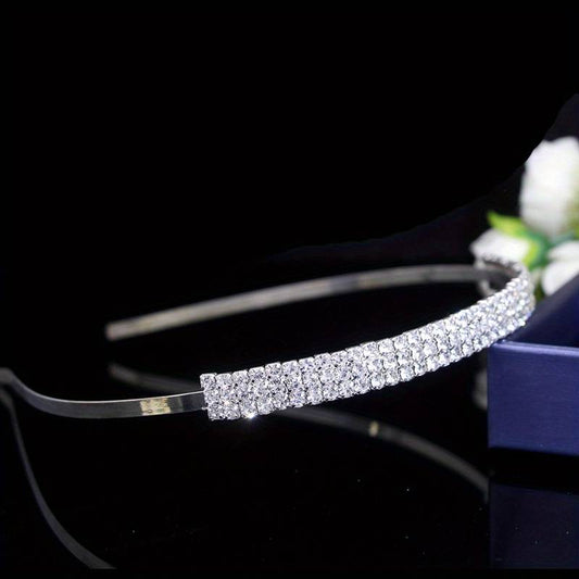 Bridesmaids Tiara Headband, Flower Girl Tiara, Bridal Wedding Hair Accessories with Crystal Diamante for Bridesmaid or Flower Girl