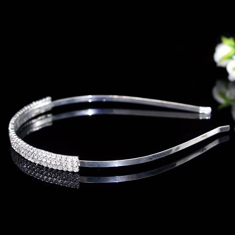 Bridesmaids Tiara Headband, Flower Girl Tiara, Bridal Wedding Hair Accessories with Crystal Diamante for Bridesmaid or Flower Girl