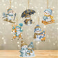 Christmas Snowman Diamond Art Keyring Decorations 6pcs - DIY Christmas Diamond Art Kit - Christmas Decoration Craft Kit in Acrylic