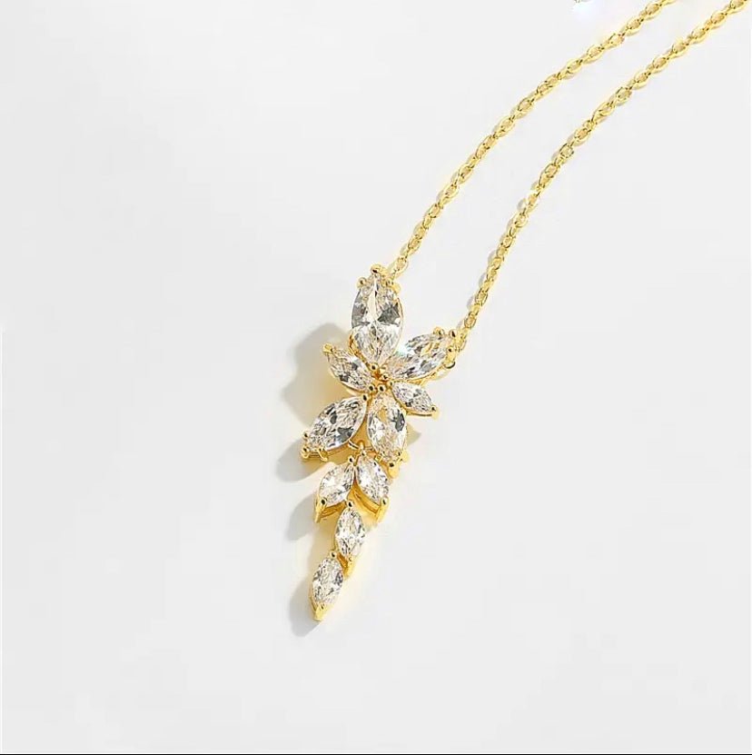 Crystal Bridal Jewellery Set CZ, Gift for Her, Star Necklace Earrings & Bracelet Wedding Set Silver & Gold