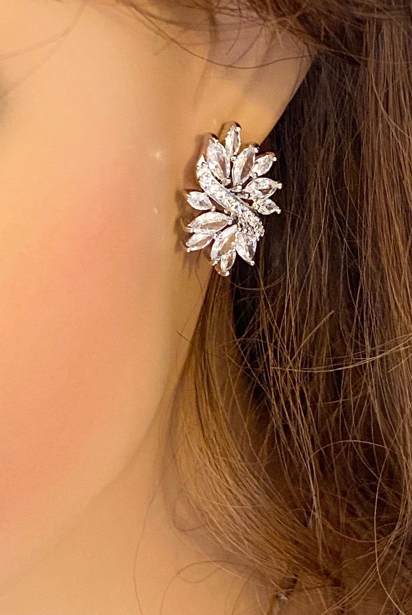 Crystal Cubic Zirconia Jewellery Set Gift for Her or Bridal Necklace Bridal Earrings CZ Silver Jewelry Wedding Set