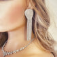 Crystal Fringe Earrings Gift for Her, Diamante Tassel Earrings in Silver, Gold or Black, Long Dangle Earrings, Statement Earrings
