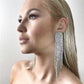 Crystal Fringe Earrings Gift for Her.  Diamante Long Dangle Tassel Earrings Statement Fringe Earrings in Silver and Gold