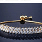 Cubic Zirconia Extendable Bridal Bracelet in a Leaf Style Design, Wedding Jewellery in Silver and Gold