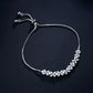 CZ Bridal Bracelet with Flower Design in Silver, White Gold Plated, Wedding Bracelet Accessories