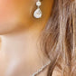 CZ Crystal Dangle Earrings  Silver Gift for Her Tear Drop Earrings Wedding Jewellery Bridal
