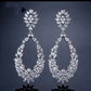 CZ Crystal Dangle Earrings Silver Gift for Her Tear Drop Bridal Earrings Wedding Jewellery