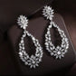 CZ Crystal Dangle Earrings Silver Gift for Her Tear Drop Bridal Earrings Wedding Jewellery
