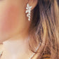 CZ Crystal Star Dangle Drop Earrings Gift for Her, Bridal Earrings in Silver and Gold