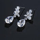 CZ Tear Drop Earrings Gift for Her, Dangle Earrings Silver Crystal Wedding Dangle Earrings