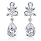 CZ Tear Drop Earrings Gift for Her, Dangle Earrings Silver Crystal Wedding Dangle Earrings