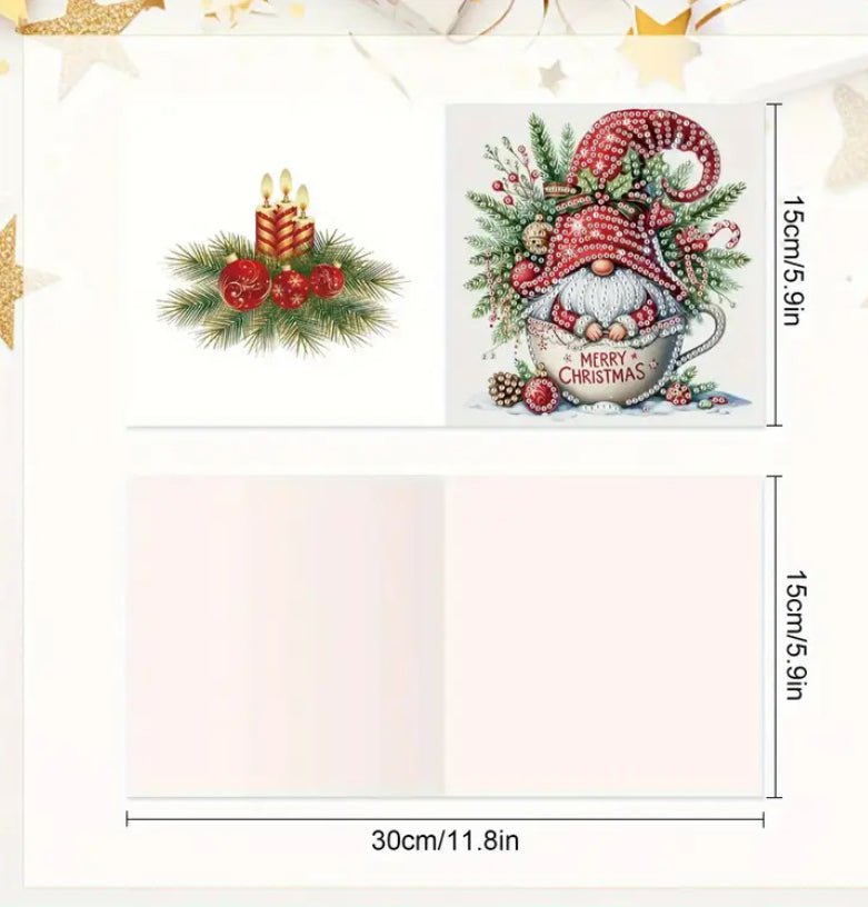 Diamond Art Christmas Cards Christmas Gonks 6pcs - DIY Diamond Art Kits