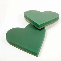 Floral Foam Heart Wreath Flower Oasis Foam 15" - Open & Closed Heart for Flower Arranging, Funeral & Grave Flowers